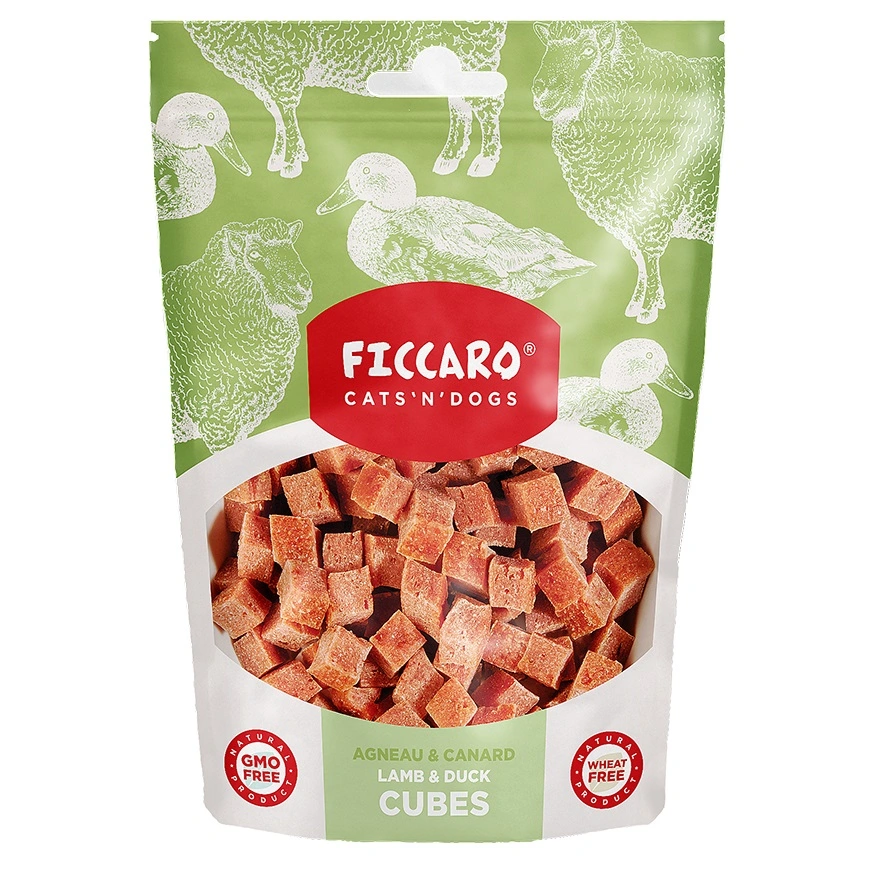 FICCARO Hundesnack Lam & And Cubes - lam og and i tern 100 g